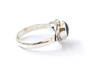 Romantic Trendy Garnet <b>Ring</b> 925 <b>Sterling</b> <b>Silver</b> Natural Gemstone Bezel <b>Set</b> Minimalist Handcrafted Gift for Her - Product Image 3