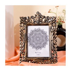 Cadre photo en bois de pin estampé 5x7 Or rustique Vente en gros Moradabad - Product Image 1