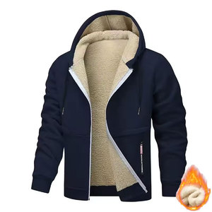 Sweat-shirt à capuche décontracté pour homme en molleton épais 100 % coton anti-boulochage, sweat-shirt lourd - Product Image 2