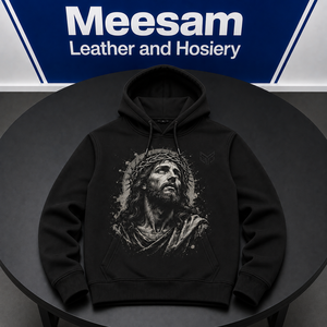 Unisex Oversized Pullover Hoodie <b>Grey</b> Faith Over Fear Jesus Print Long Sleeve Casual <b>Sweatshirt</b> - Product Image 3