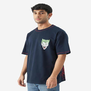 Camiseta de calle de poliéster 100% de peso pesado personalizada de gran tamaño suelta de manga corta cuello redondo sólido Hip Hop estampado 3D de secado rápido - Product Image 1