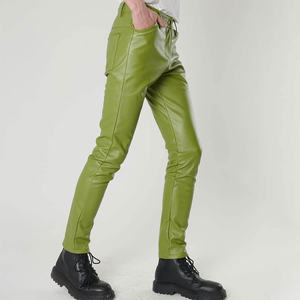 Pantalones de hombre de alta calidad, pantalones de lona de cuero genuino, moda de invierno, cintura media, estilo casual, estilo urbano, diseño con cremallera, ligeros - Product Image 5