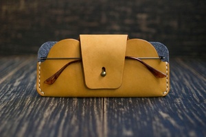 Étui à lunettes en cuir de grain supérieur avec fermoir magnétique pour lunettes de soleil et LGC-0060E de logo personnalisé de lunettes - Product Image 5