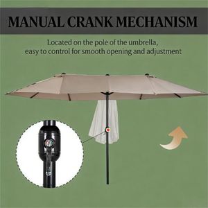 Ombrellone da Giardino Tan Senza Base per Esterni - Ombrelloni e Basi per Patio - Product Image 2