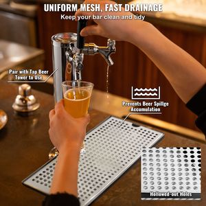 Vassoio Raccogligocce per Kegerator in Acciaio Inox 304 con Coperchio Rimovibile, 4 Cuscinetti in Gomma Antiscivolo, Componente per Macchine di Bevande Calde/Fredde e Vino - Product Image 5