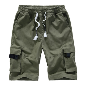 Pantalones Cortos Cargo para Hombre, de Lona Sólida Transpirable, Directo de Fábrica, con Bolsillos Laterales, Cintura Elástica, Personalizados, 100% Algodón, Casuales, de Verano - Product Image 1