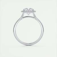 Bague de fiançailles artisanale avec halo de diamants de laboratoire taille coussin de 2,10 carats et halo caché serti à la française en or blanc 14 carats