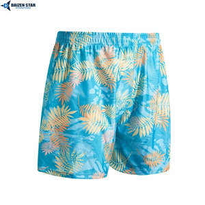 Shorts de bain pour hommes personnalisés OEM, séchage rapide, écologiques, respirants, avec cordon de serrage, en polyester, vêtements de plage - Product Image 4