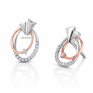 Pendientes de Diamantes de Oro Macizo para Mujer, Chapados en Oro Rosa, Corte Brillante Redondo, Joyería Minimalista, 10K, 14K, 18K, Plata 925, 935 - Product Image 2