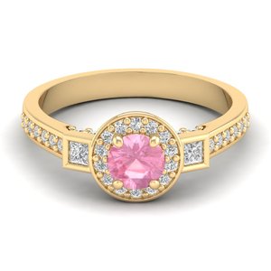 Bague REYES Nouveau Design en Argent Sterling 925 avec Morganite Ronde de 0,5 Carat et Moissanite – Cadeau d'Anniversaire Idéal - Product Image 1