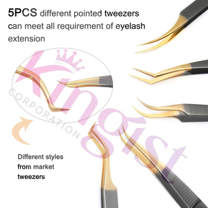Juego de Pinzas para Pestañas de Acero Inoxidable de Alta Calidad, Curvas, Inclinadas, Puntiagudas, Duraderas, para Extensión de Cejas - Product Image 4