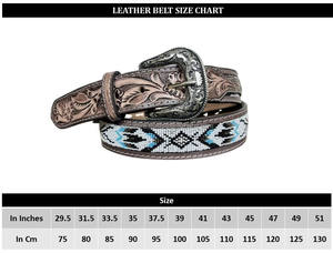 Venta al por mayor diseño de moda cinturón de cuentas de cuero mecanizado a mano cinturón occidental ajustable de cuero genuino de alta calidad duradero para Unisex - Product Image 2