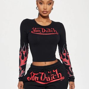 FITSALES Crop top à manches longues en tricot côtelé de haute qualité, col rond, vêtements de sport pour femmes, tissu confortable - Product Image 1