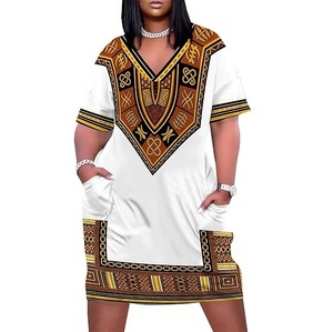 Sublimation Digital Printing African Dashiki <b>Dress</b> Church <b>Dresses</b> Knee Length Vintage <b>Tribal</b> kuchi Partywear Dashiki <b>Dresses</b> - Product Image 2