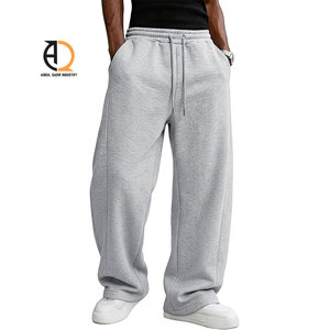 Pantalon de survêtement en coton bleu marine pour homme, taille élastique avec cordon de serrage, décontracté, poches latérales, respirant, poids moyen, idéal pour l'automne - Product Image 3