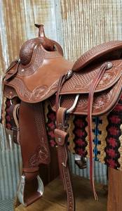High Quality English Saddle <b>Leather</b> <b>Strip</b> Western Horse Roper Ranch Cutter Manufactured in India for Horse Riding - Product Image 2