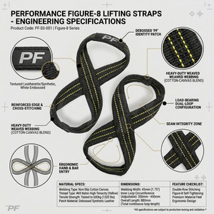 Sangles de levage personnalisées en gros pour soulevé de terre, strongman, powerlifting – Sangles en coton antidérapantes avec prise renforcée et support poignet - Product Image 2