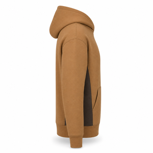 Sudadera con Capucha de Punto Oversize Marrón Camel Premium con Bolsillo Canguro, Hombros Caídos, Paneles Laterales, Antiarrugas y Transpirable - Product Image 5