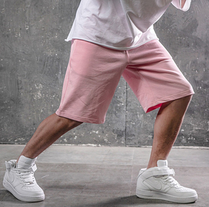Shorts Bermuda en coton rose pour homme avec cordon de serrage à la taille et logo sur le devant, style décontracté - Product Image 6