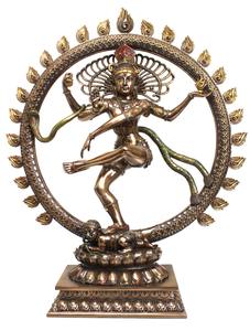 รูปปั้นโพลีเรซิ่นขนาดใหญ่ รูปปั้นนาราจาทองเหลือง รูปปั้นพระศิวะกำลังเต้นรำ แสดงถึงความสมดุลและความทำลายล้าง - Product Image 2