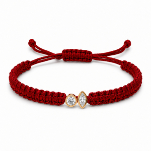 Pulsera de Macramé Azul Marino Chapada en Oro de 14K con Diamantes CVD Cultivados en Laboratorio, Diseño de Corte Marquesa, Estilo Clásico, Cordón Ajustable - Product Image 3
