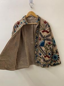Embroidered Suzani <b>Kimono</b> Jacket Handmade TNT Short Coat Uzbek Bohemian <b>Vintage</b> Jacket Ethnic Winter Outerwear - Product Image 2