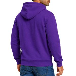 Sweat-shirt à capuche zippé pour homme, en molleton de coton personnalisé, avec fermeture éclair intégrale, capuche et poches kangourou, pour marques privées - Product Image 2