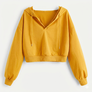 Women's Cropped Hoodie Casual Long Sleeve Pullover Hooded Sweatshirt Fashion Streetwear <b>Crop</b> <b>Top</b> - Product Image 4