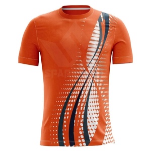 เสื้อวอลเลย์บอลผู้ชายสีส้มลายกราฟิก คอกลม แขนสั้น ผ้าโพลีเอสเตอร์ซับเหงื่อ ระบายอากาศได้ดี - Product Image 1