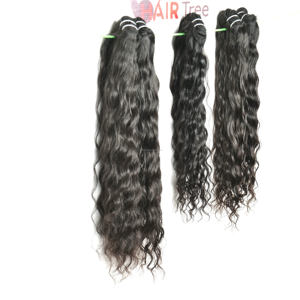Extensions de cheveux humains indiens bruts 100% prix de gros, ondulés, cuticules alignées, non traités, double trame machine, extensions profondes - Product Image 1