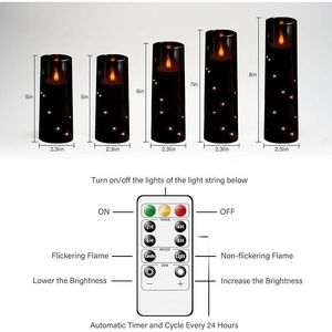 Candele LED Senza Fiamma a 5 Pezzi per un'Atmosfera Romantica, con Timer, in Acrilico Stabile, Effetto Sfarfallio per un Ambiente Accogliente - Product Image 4