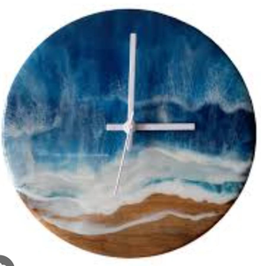 <b>Modern</b> Style Hot Design Epoxy Wooden <b>Wall</b> <b>Clock</b> Wholesale Resin <b>Clock</b> For Home Hotel & Restaurants <b>Wall</b> Watch Round Shape Brown - Product Image 5