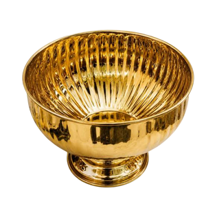 Cuenco Decorativo de Metal Dorado Pulido Hecho a Mano con Ramas de Flores y Hojas, Decoración para el Hogar, Cuencos para Servir Aperitivos - Product Image 4
