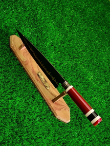 Couteau de chef LEGACY BLADES, lame en acier inoxydable, manche en résine rouge, design original, extra-affûté, ambidextre, couteau de cuisine - Product Image 4