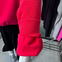 Hoodie Katun Unisex Oversize Streetwear Musim Dingin Cetak 3D Puff Berhias Rhinestone Gaya Geometris Kasual Produsen OEM ODM
