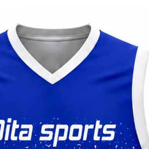 Custom White Blue Volleyball Sleeveless Shirt Athletic Team Sports Top Competition Uniform Practice Training Wear Clothing - Product Image 4