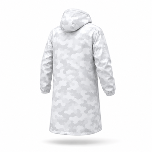 Custom White <b>Camo</b> Long Hooded Waterproof Rain <b>Jacket</b> Windproof Breathable Outdoor Raincoat for <b>Men</b> Women Hiking Fishing Camping - Product Image 3