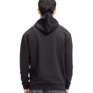 Sudadera con Capucha Negra para Hombre, Mezcla de Algodón Suave, Sudadera con Capucha de Felpa, Manga Larga, Corte Regular Informal, Bolsillo Delantero para Invierno - Product Image 4