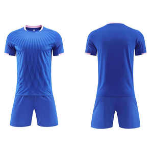 Ensemble de maillots de football américain sublimés blancs et bleus pour hommes, col rond, manches courtes, polyester respirant, séchage rapide, nom d'équipe personnalisé - Product Image 5