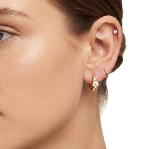 Elegant Natural Lab Diamond Hoop <b>Earrings</b> 10K 14K 18K Solid Yellow Gold Lab Grown Diamonds <b>Fine</b> Jewelry Engagement Hoop <b>Earring</b> - Product Image 6