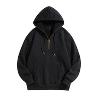 Sweat-shirts à capuche pour hommes en tricot uni, taille plus, personnalisables, avec fermeture éclair quart de tour, de haute qualité, respirants, en coton, décontractés, pour l'hiver