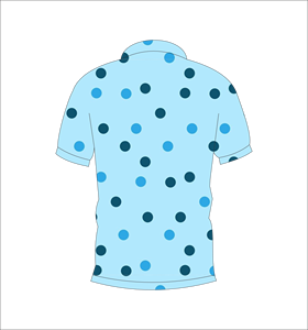 Polo pour homme bleu clair à pois, manches courtes, décontracté, avec logo imprimé sur le devant, idéal pour l'été - Product Image 5