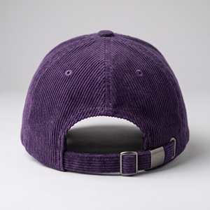 Corduroy Blank Solid <b>Purple</b> Corduroy Six Panel Unstructured Curved Brim Dad <b>Hat</b> Baseball Cap Retro Winter Streetwear B2B Bulk - Product Image 3