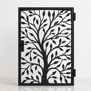 Puerta de Jardín Rústica de Hierro Forjado KHP, Diseño en Forma de Abeja, Resistente al Óxido, Puerta Abatible para Exteriores, Mecanismo de Apertura Manual, Acabado Resistente - Product Image 1