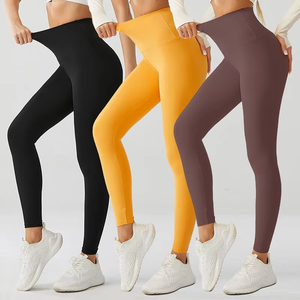 Pantalones de Gimnasio de Alta Calidad para Mujer con Logotipo Personalizado, Leggings de Yoga Transpirables de Color Sólido, Ropa Deportiva para Damas - Product Image 1
