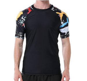 Rashguard BJJ personnalisé OEM à manches courtes, t-shirt de compression pour MMA No-Gi Grappling avec coutures plates - Product Image 5
