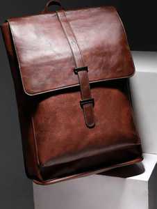 Mochila de Cuero Genuino, Estilo Clásico, Color Marrón, Cierre de Hebilla, Diseño Duradero - Product Image 4