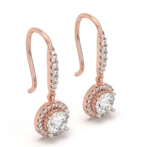 Indian Manufactured Luxury Moissanite Diamond <b>Earrings</b> for Women Certified Brilliant Round Cut Sustainable Fine Available - Product Image 3