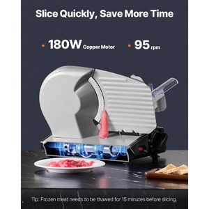 Affettatrice Elettrica per Alimenti da 8,7 Pollici, 180W, con Due Lame Premium in Acciaio Inox SUS420, Regolabile da 0 a 0,6 Pollici, Tritacarne e Affettatrice - Product Image 4