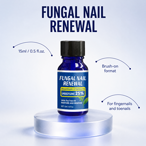 Solution Réparatrice pour Ongles Fongiques 25% Acide Undécylénique Huile d'Arbre à Thé Gouttes Anti-Fongiques Traitement des Ongles des Pieds 2 Flacons avec Lime - Product Image 2
